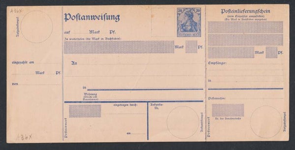 Ganzsache Postanweisung A 36 X  (asb1)
