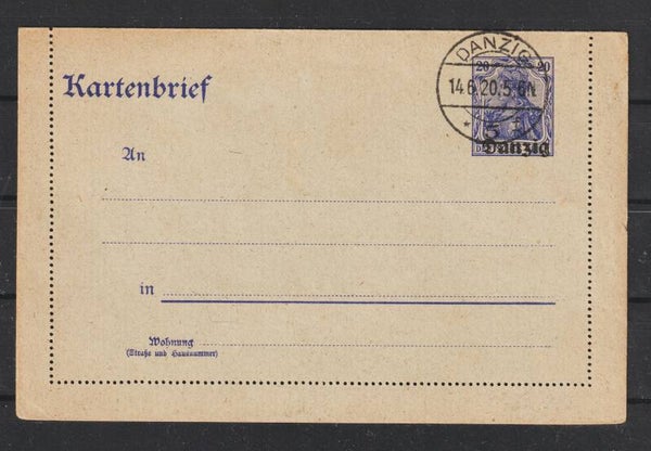 Danzig Kartenbrief K1   (asdg)