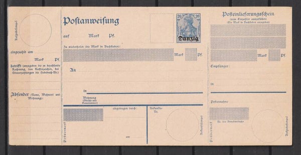Danzig Postanweisung A 1  (asdg)
