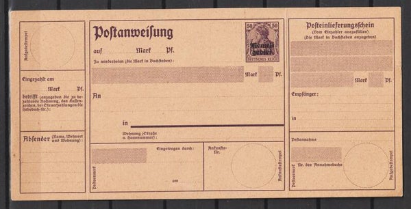 Memelgebiet Postanweisung A 1 (asdg)
