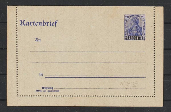 Saargebiet Kartenbrief K 4 (asdg)