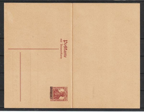 Saargebiet Ganzsache P 6  (asdg)