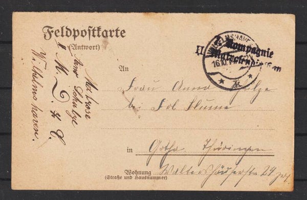 Feldpost-Karte "7. Kompagnie II. Matrosendivision" WILHELMSHAFEN 16.10.14  (asfp)