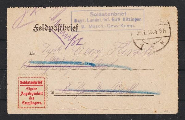 Rote SOLDATENBRIEF VIGNETTE auf Feldpost Brief  (asfp)