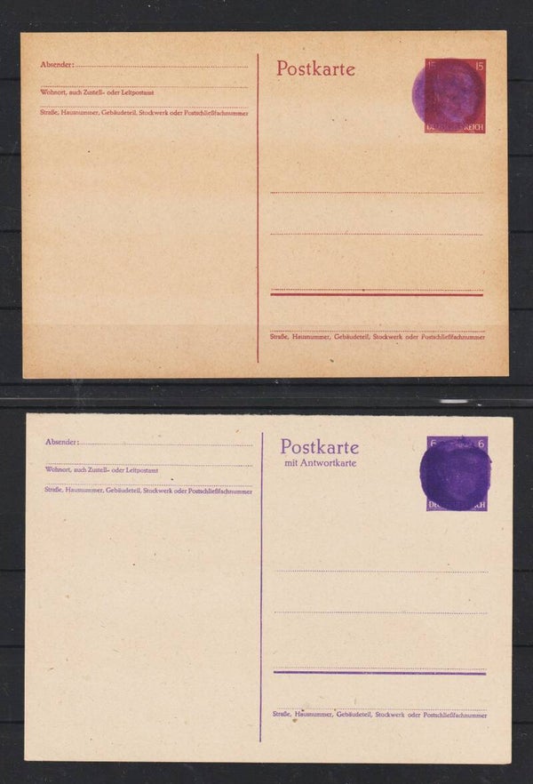 Ganzsache 6 Pfennig a/b "Schwärzung" (aslo)