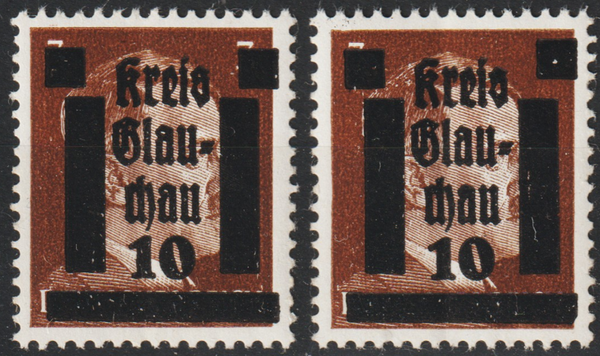 Glauchau, MiNr. 1 + 1I postfrisch ** (aslo)