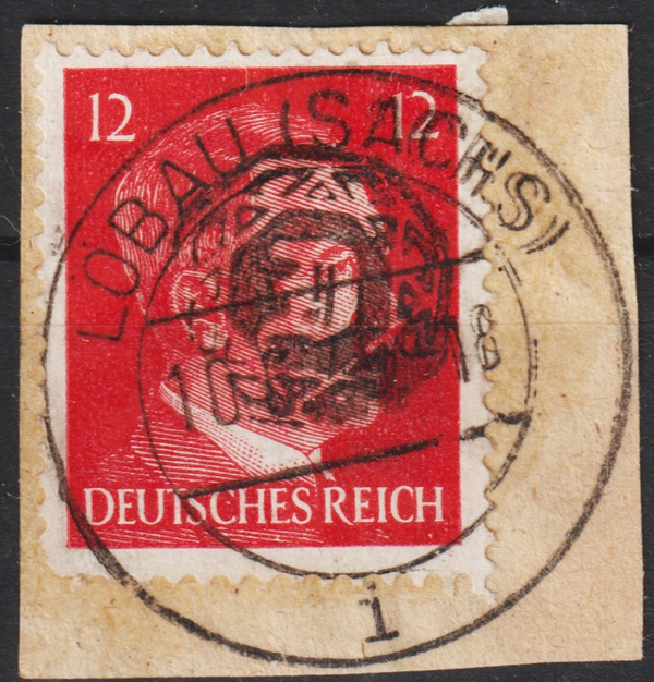 Löbau, MiNr. 10 auf Briefstück (aslo)
