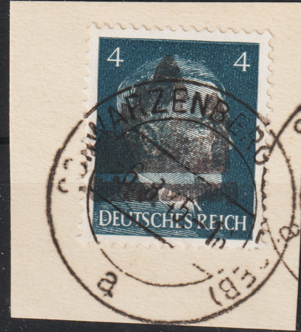 Schwarzenberg MiNr. 3 I auf Briefstück  (aslo)