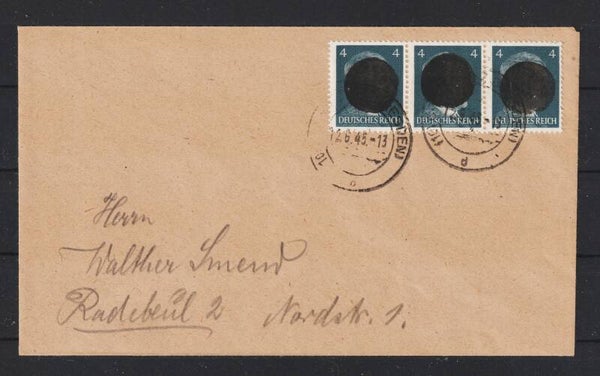 Sächsische Schwärzung A.H. MiNr. 783 auf Brief  12.6.45   (aslo)