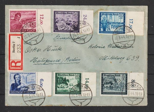 MiNr. 888-893 auf R-Brief BERLIN 20.5.44  (aspk)