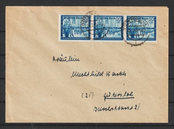 MiNr. 892 MeF auf Brief GÜTERSLOH 25.2.45     (aspk)