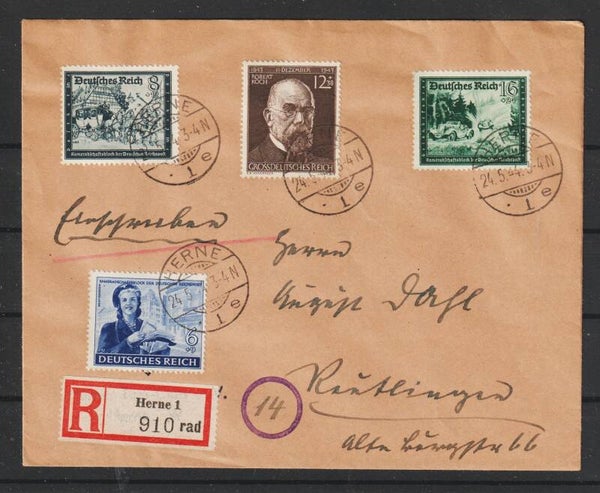 R-Brief  HERNE  24.5.44 nach Rautlingen   (aspk)