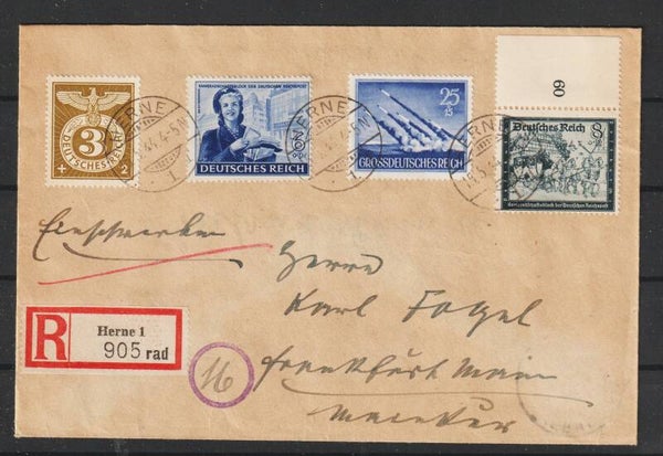 R-Brief  HERNE  13.7.44 nach Frankfurt  (aspk)