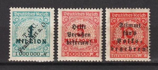 MiNr. 314, 317, 318 ** Aufdruck Werte