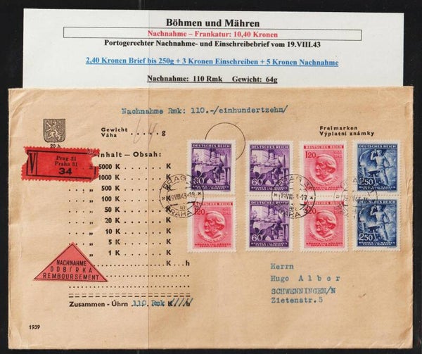 B&M portogerechter Nachnahme Einschreibenbrief