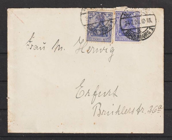 MiNr. 87 MeF auf Brief MAGDEBURG (SUDENBURG) 24.7.20  (b103)