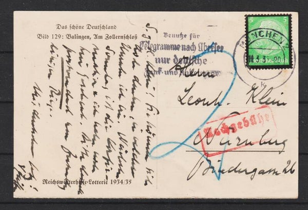 MiNr. 549 auf Postkarte, Nachgebühr  (b108)
