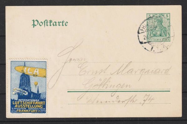 Zeppelin/ Flugpost 1909 ILA-VIGNETTE auf GA 29.8.09  (b109)
