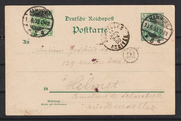 Ganzsachen Postkarte P 50 I + 46 nach Belgien  (b117)