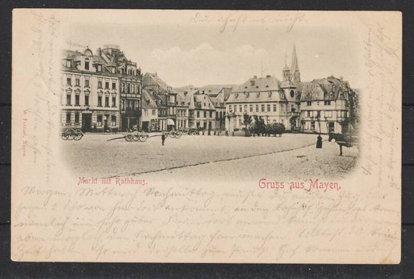 MiNr. 46 auf Litho "Gruss aus Mayen" 10.5.98 (b121)