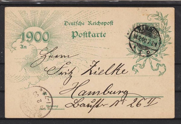 Ganzsache P 43 Bbd im Ortsverkehr Hamburg  (b123)