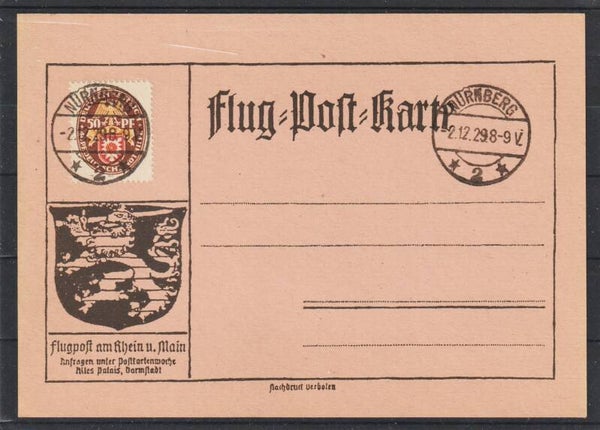 MiNr. 429 auf Flug-Post-Karte  FALSCH   (b139)