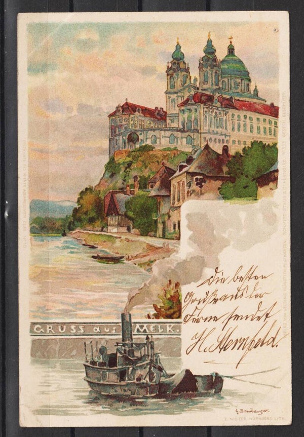 Postkarte "Gruss aus Melk" vom 4.8.00 (b148)