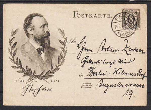 Ganzsachenkarte P 211  FINOW (MARK)  (b149)