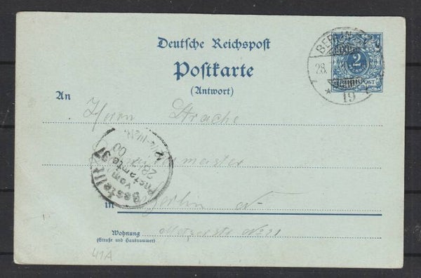 Ganzsache P 41 A  BERLIN 28.7.00  (b155)