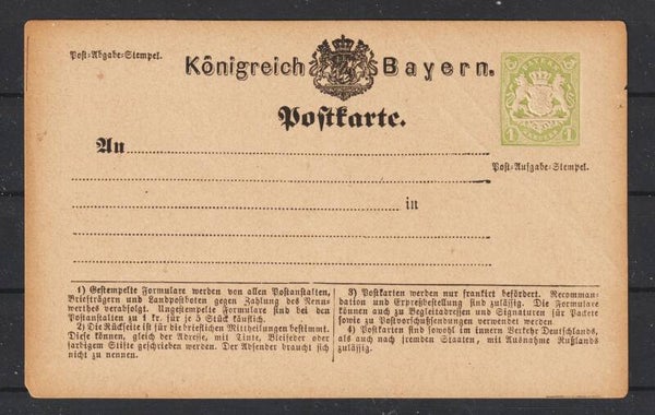 Ganzsache Bayern P 2 / I  (b165)