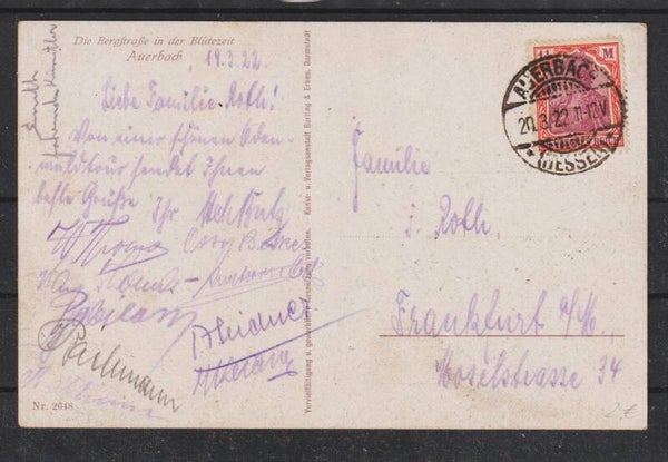 MiNr. 198 auf portogerechter Postkarte   (b176)