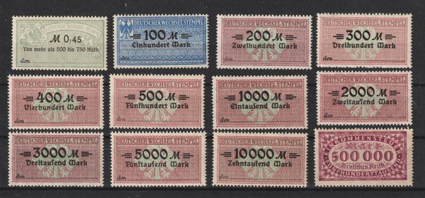 12 Wechsel- u. Steuermarken ** Luxus (b189)