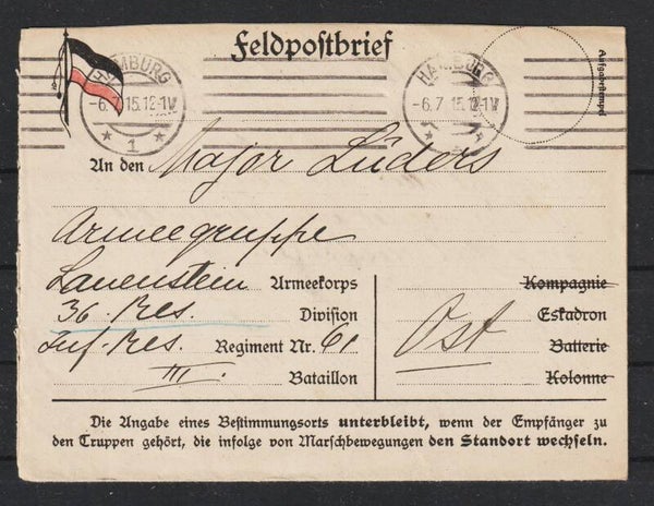 Feldpostbrief vom 6.7.15 (b215)