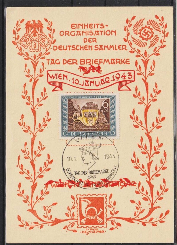 Propaganda Karte Tag der Briefmarke 1943  (b220)