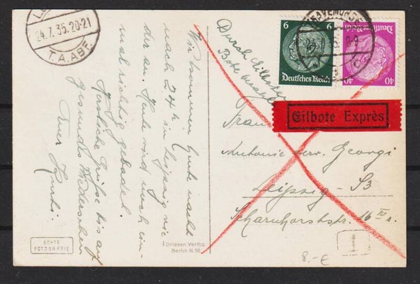 portogerechte Eilboten Postkarte  (b220)