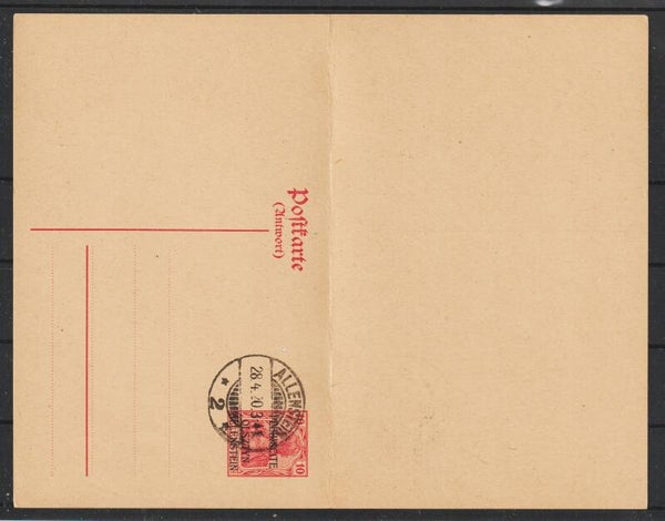 Ganzsache P 3 gestempelt ALLENSTEIN 28.4.20  (b220)