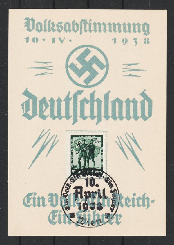 Propaganda Karte Volksabstimmung 1938  (b227)