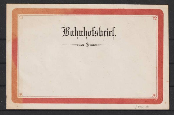 extrem seltener Blanko-Bahnhofsbrief  (b239)