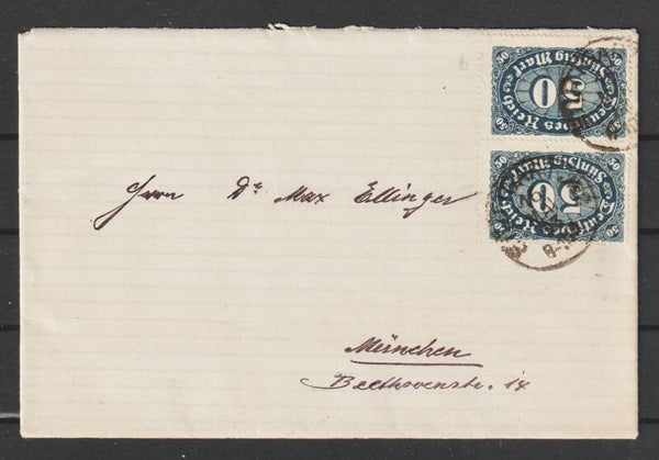 MiNr. 246 (2x) auf Brief  STUTTGART 16.MAI.23  (b264)