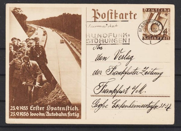 Ganzsache Karte P 263  "Autobahn Bau"  (b267)