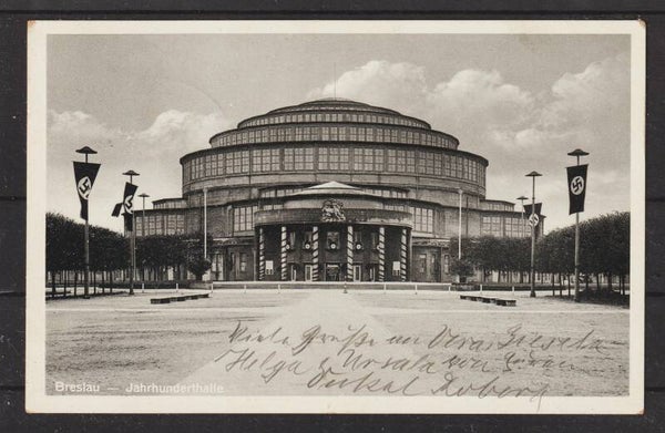 MiNr. 666 AK Breslau Jahrhunderthalle, Sonderstempel  (b270)