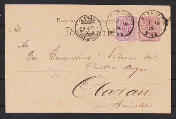 Auslands Ganzsache P 10, Zusatzfrankatur, Stempel ALTKIRCH (b305)