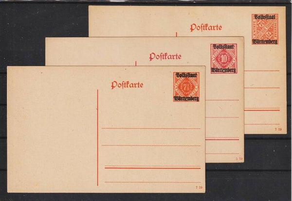 3 Ganzsachen, ungebraucht (b321)