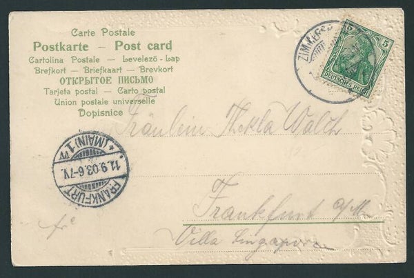 MiNr. 85 Prägedruck-Karte, ZIMMERSCHIED  (b332)