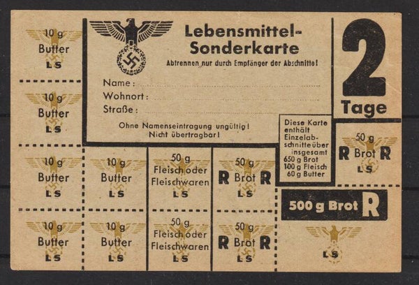 komplette Lebensmittel - Sonderkarte (b322)