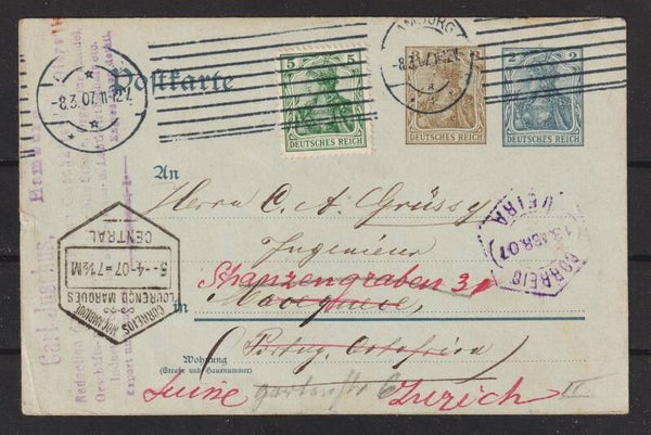 Ganzsachen Karte HAMBURG - OSTAFRIKA  (b328)