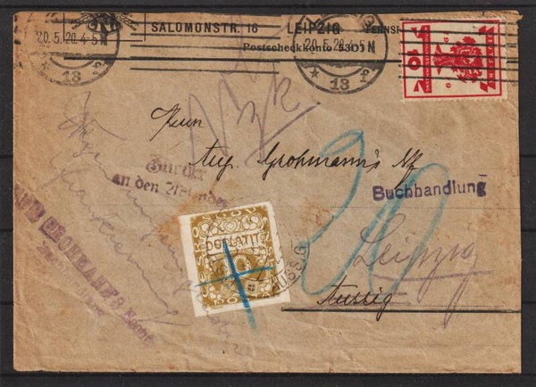 MiNr. 107 Brief LEIPZIG - AUSSIG a. d. Elbe (b331)