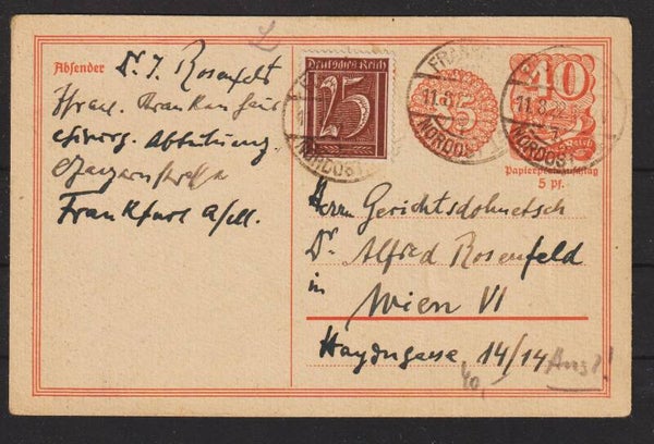 Ganzsache P 153  ins Ausland ! (b481)