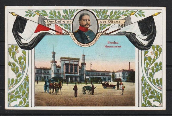 Feldpostkarte, Der Befreier des Ostens, Breslau (b420)