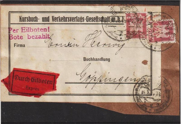 MiNr. 359 auf Eilboten Express Sendung  (b442)